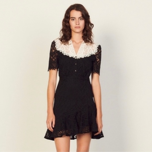 Sandro Dresses & Skirts - Sandro Rosane Lace Mini Dress Size 10‎ NWT